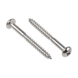 1 Bag of 50 - RS PRO Pozidriv Round Stainless Steel Wood Screw, A2 304, 5mm Thread, 50mm Length