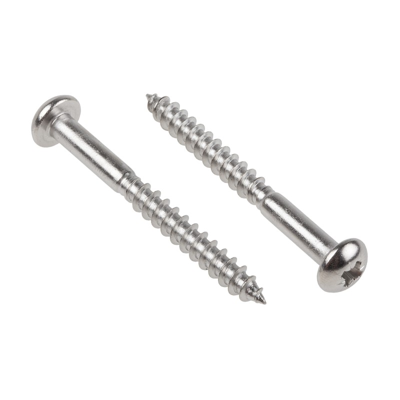 1 Bag of 50 - RS PRO Pozidriv Round Stainless Steel Wood Screw, A2 304, 5mm Thread, 50mm Length