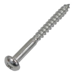 1 Bag of 50 - RS PRO Pozidriv Round Stainless Steel Wood Screw, A2 304, 5mm Thread, 25mm Length