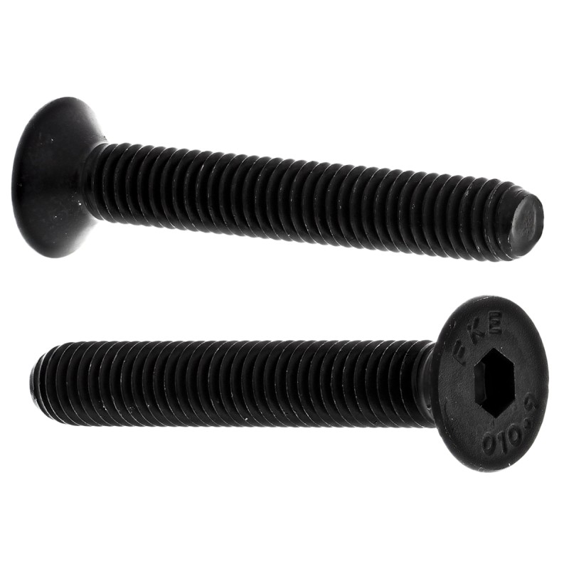 1 Bag of 50 - RS PRO Black, Self-Colour Steel Hex Socket Countersunk Screw, DIN 7991, M6 x 40mm