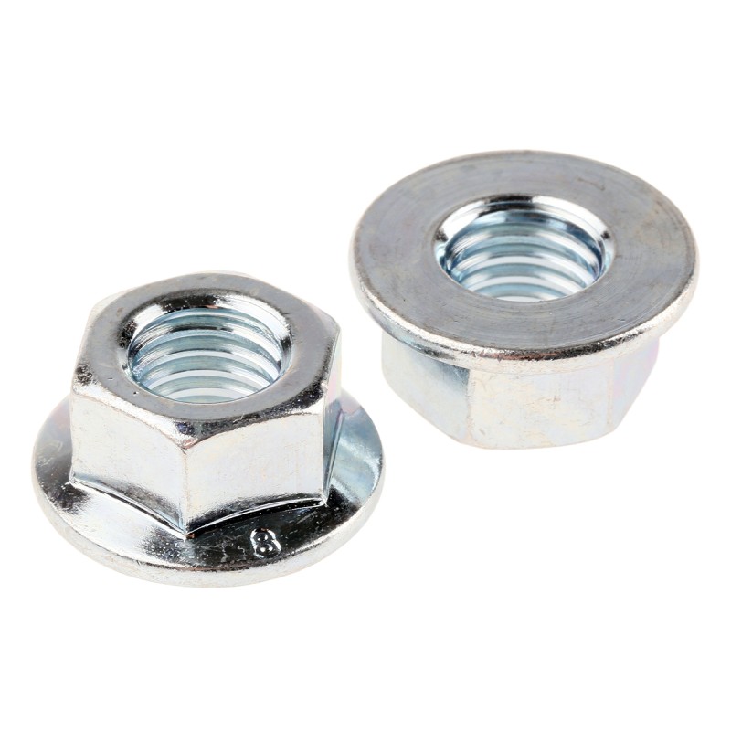 1 Bag of 50 - RS PRO, Bright Zinc Plated Steel Flanged Hex Nut, DIN 6923, M10