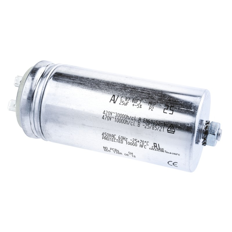 50 pcs - KEMET C87 Metallised Polypropylene Film Capacitor, 470V ac, ±5%, 25μF, Chassis Mount