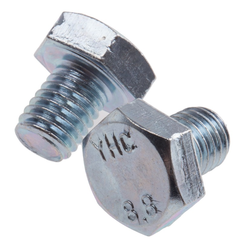 1 Bag of 50 - Zinc Plated Steel Hex, Hex Bolt, M10 x 12mm