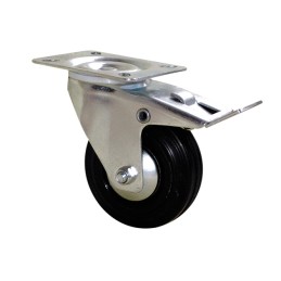 1 pcs - Guitel Hervieu Braked Swivel Castor Wheel, 80kg Capacity, 80mm Wheel