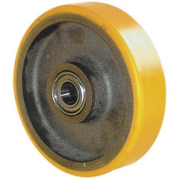1 pcs - Guitel Hervieu Grey, Yellow Polyurethane Abrasion Resistant, Corrosion Resistant, Low Starting Resistance Trolley