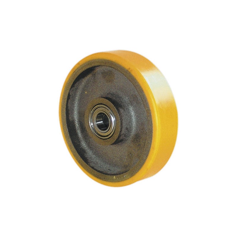 1 pcs - Guitel Hervieu Grey, Yellow Polyurethane Abrasion Resistant, Corrosion Resistant, Low Starting Resistance Trolley