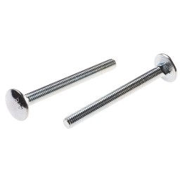 1 Bag of 50 - Bright Zinc Plated Steel Coach Bolt, M6 x 65mm