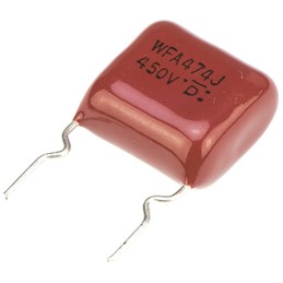 500 pcs - Panasonic ECWF(A) Polypropylene Film Capacitor, 450V dc, ±5%, 470nF, Through Hole