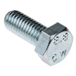 1 Bag of 50 - Zinc plated & clear Passivated Steel Hex, Hex Bolt, M8 x 20mm