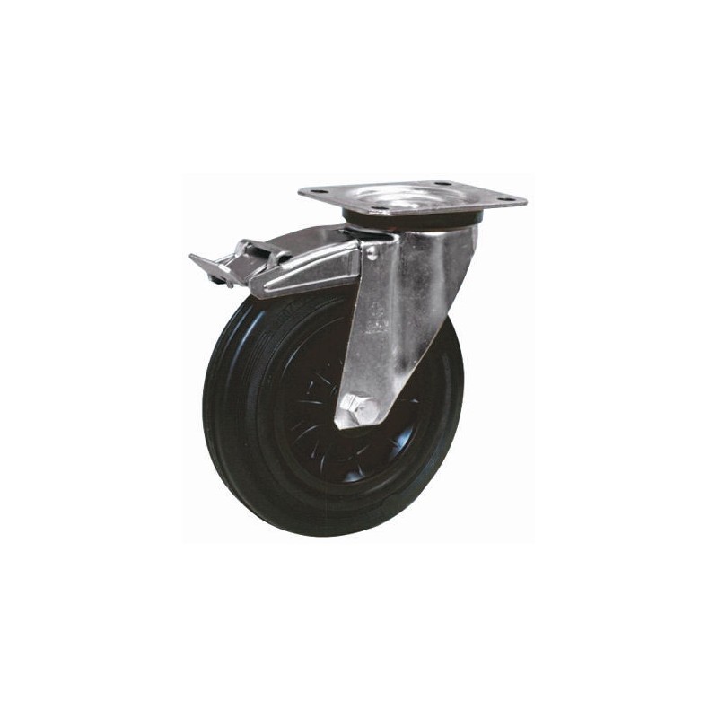 1 pcs - LAG Braked Swivel Castor Wheel, 90kg Capacity, 125mm Wheel