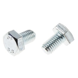 1 Bag of 50 - Clear Passivated, Zinc Steel Hex, Hex Bolt, M10 x 16mm