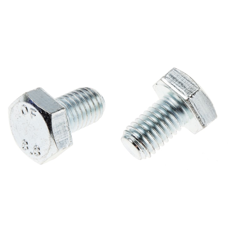 1 Bag of 50 - Clear Passivated, Zinc Steel Hex, Hex Bolt, M10 x 16mm