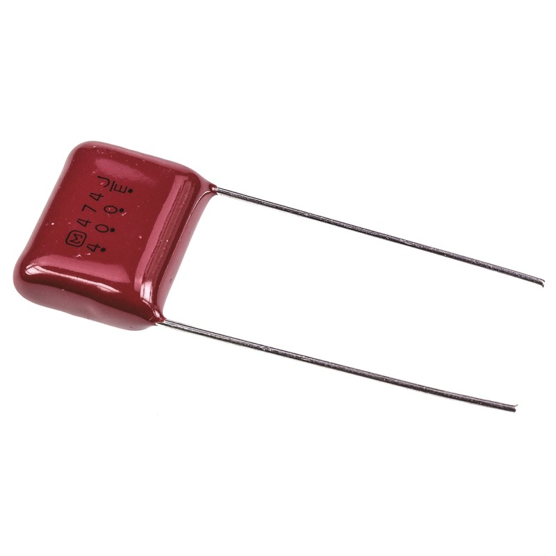 500 pcs - Panasonic ECQE(F) Polyester Film Capacitor, 400V dc, ±5%, 470nF, Through Hole