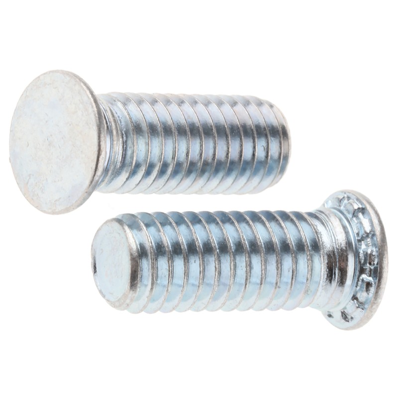 1 Bag of 50 - RS PRO Steel Zinc plated & clear Passivated Self Clinching Stud, M6, length-16mm