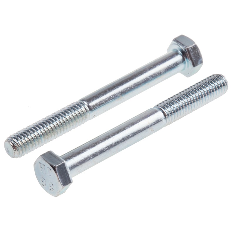 1 Bag of 50 - Bright Zinc Plated Steel, Hex Bolt, M5 x 45mm