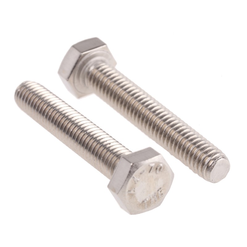 1 Bag of 50 - Plain Stainless Steel Hex, Hex Bolt, M6 x 35mm