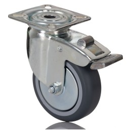 1 pcs - Tente Braked Swivel Castor Wheel, 75kg Capacity, 75mm Wheel