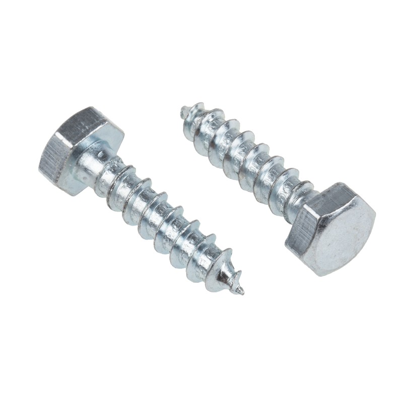 1 Bag of 50 - RS PRO Hex Coach Screw, Steel Bright Zinc Plated, 6mm x 25mm