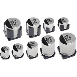 5 pcs - Panasonic 270μF Surface Mount Polymer Capacitor, 35V dc