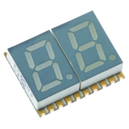 2 pcs - KCDC03-123 Kingbright 2 Digit 7-Segment LED Display, CC Green 12 mcd RH DP 7.6mm