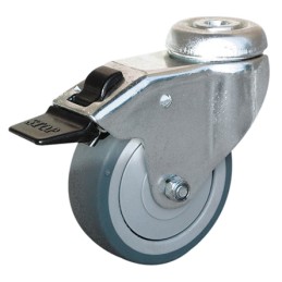 1 pcs - Guitel Hervieu Braked Swivel Castor Wheel, 70kg Capacity, 100mm Wheel