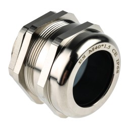 5 pcs - RS PRO Metallic Nickel Plated Brass Cable Gland, M40 Thread, 22mm Min, 32mm Max, IP68