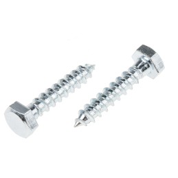1 Bag of 50 - RS PRO Hex Coach Screw, Steel Bright Zinc Plated, 6mm x 30mm