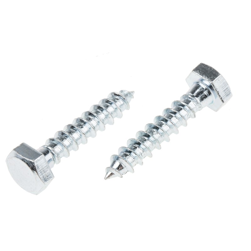 1 Bag of 50 - RS PRO Hex Coach Screw, Steel Bright Zinc Plated, 6mm x 30mm