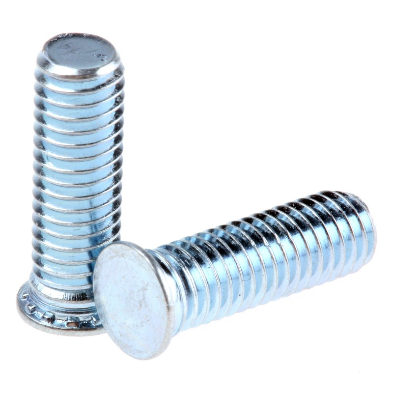 1 Bag of 50 - RS PRO Steel Zinc plated & clear Passivated Self Clinching Stud, M5, length-16mm