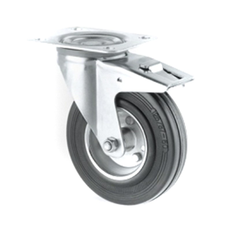 1 pcs - Tente Braked Swivel Castor Wheel, 70kg Capacity, 100mm Wheel
