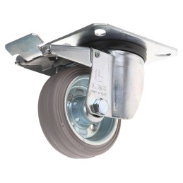 1 pcs - LAG Braked Swivel Castor Wheel, 60kg Capacity, 80mm Wheel