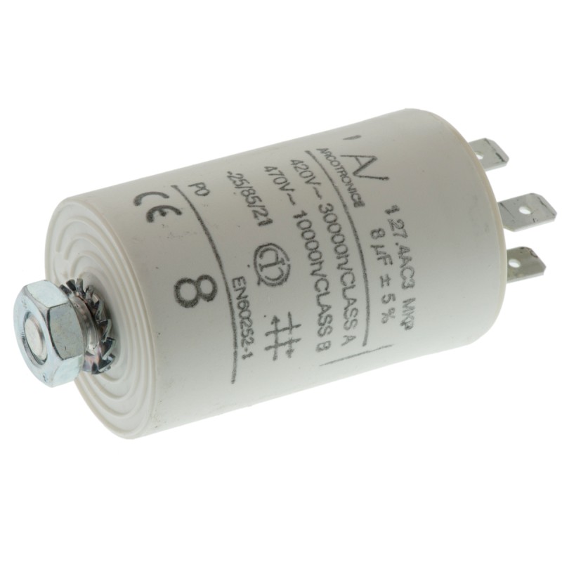 86 pcs - KEMET C27 Metallised Polypropylene Film Capacitor, 470V ac, ±5%, 8μF, Chassis Mount