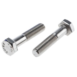 1 Bag of 50 - Stainless Steel, Hex Bolt, M6 x 30mm