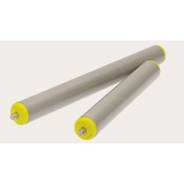1 pcs - Interroll Zinc Plated Steel Round Conveyor Roller 50mm Dia. x 350mm L, Steel, 10mm Spindle, 380mm Overall Length