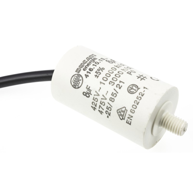 100 pcs - Ducati Energia 4.16.10 Polypropylene Film Capacitor, 400 - 500V ac, ±5%, 8μF, Stud Mount