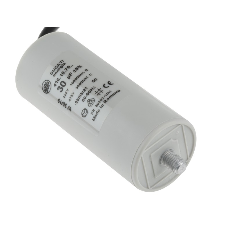 100 pcs - Ducati Energia 4.16.10 Polypropylene Film Capacitor, 400 - 500V ac, ±5%, 30μF, Stud Mount