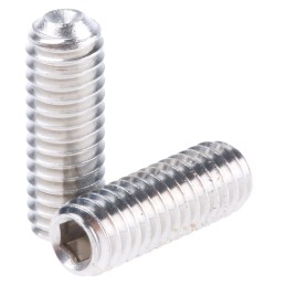 1 Bag of 50 - Plain Stainless Steel Hex Socket Set M4 x 12mm Grub Screw