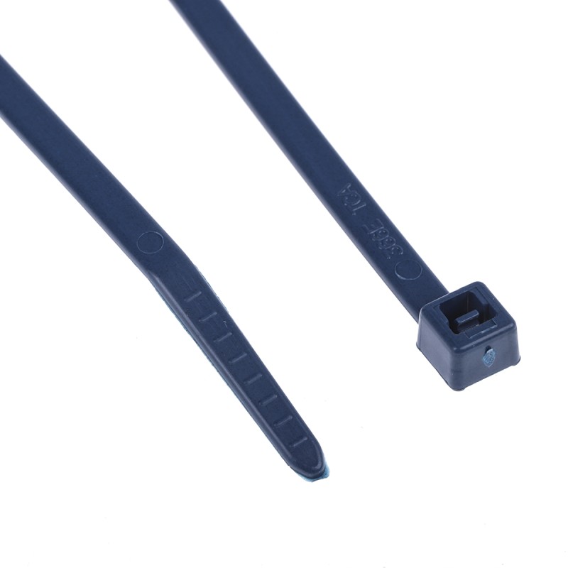 1 Bag of 100 - HellermannTyton Cable Tie, 150mm x 3.5 mm, Blue Metal Detectable, Pk-100