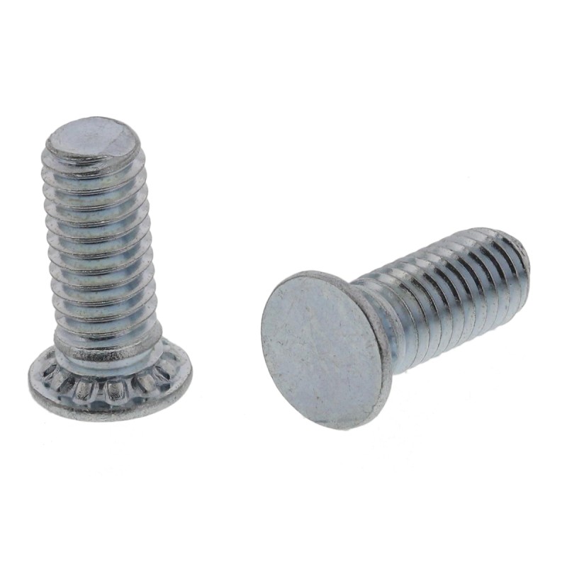 1 Bag of 50 - RS PRO Steel Zinc plated & clear Passivated Self Clinching Stud, M3, length-8mm