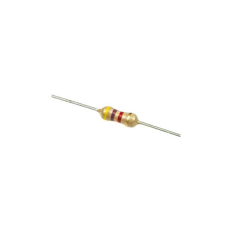 100 pcs - TE Connectivity 4.7kΩ Carbon Film Resistor 0.33W ±5% CFR25J4K7