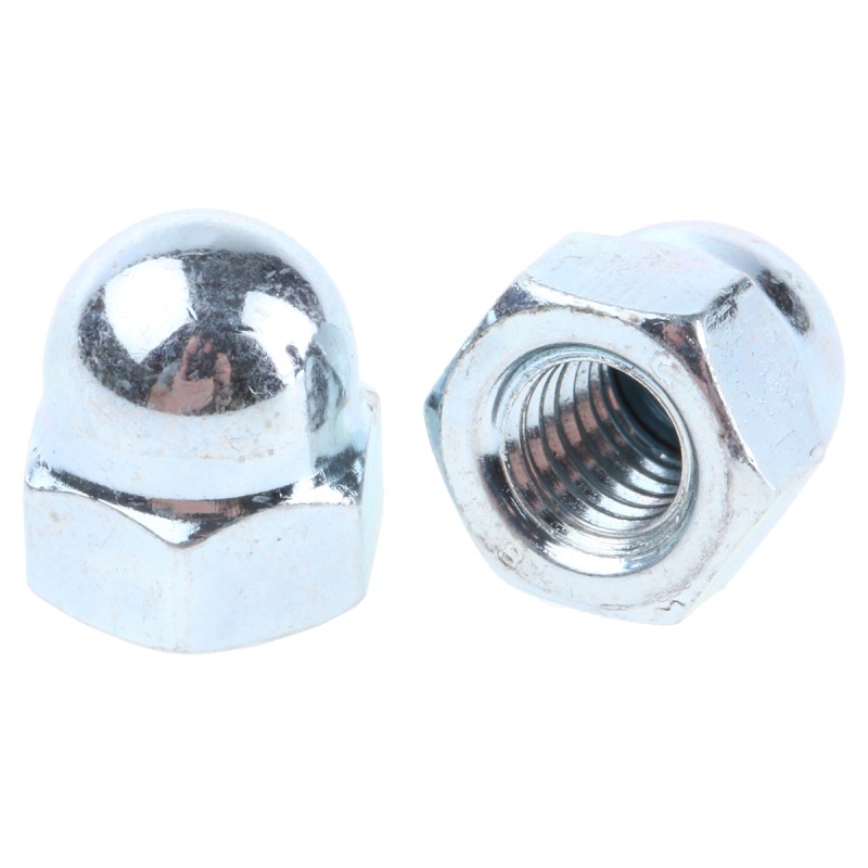 1 Bag of 50 - M8 Bright Zinc Plated Steel Dome Nut