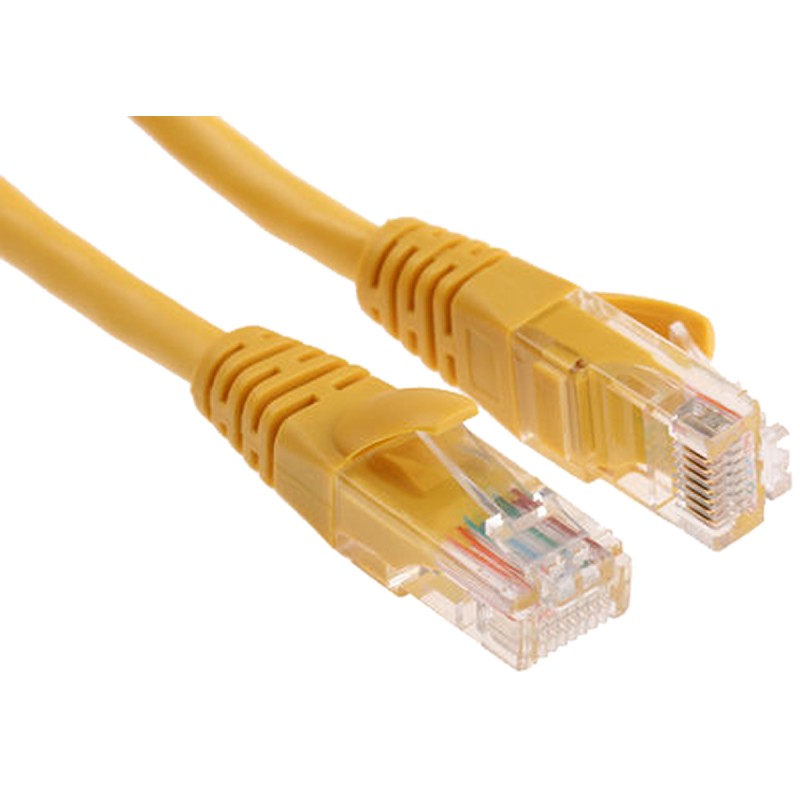 1 pcs - Decelect Cat5e Male RJ45 to Male RJ45 Ethernet Cable, U/UTP, Yellow PVC Sheath, 2m