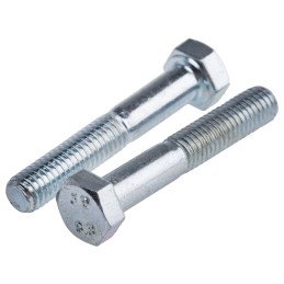 1 Bag of 50 - Bright Zinc Plated Steel, Hex Bolt, M5 x 30mm