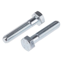 1 Bag of 50 - Bright Zinc Plated Steel, Hex Bolt, M5 x 25mm