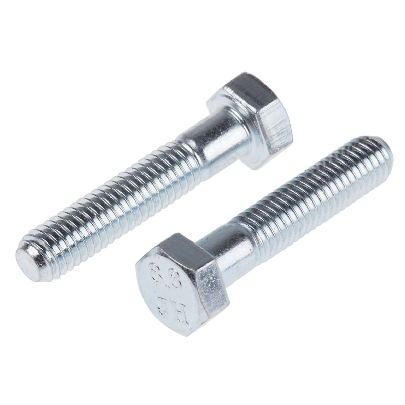 1 Bag of 50 - Bright Zinc Plated Steel, Hex Bolt, M5 x 25mm