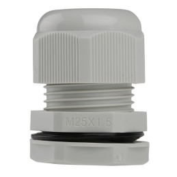 10 pcs - RS PRO Grey Nylon Cable Gland, M25 Thread, 13mm Min, 18mm Max, IP68