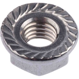 1 Bag of 50 - RS PRO, Plain Stainless Steel Flanged Hex Nut, DIN 6923, M8
