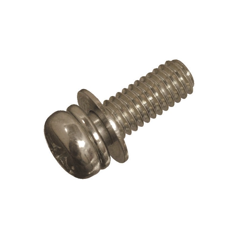 1 Bag of 50 - M4 x 12 mmmm Steel Pan Head Sems Screw, Plain Washer