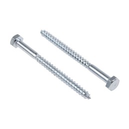 1 Bag of 50 - RS PRO Hex Coach Screw, Steel Bright Zinc Plated, 6mm x 80mm