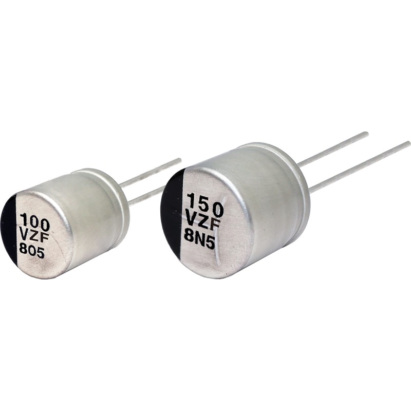 5 pcs - Panasonic 270μF Through Hole Polymer Capacitor, 25V dc